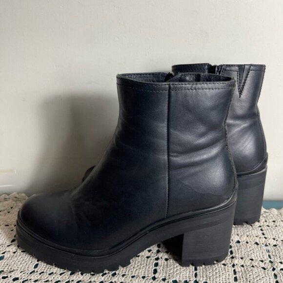 Jeffrey Campbell Women's Tracker Block-Heel Platform Booties Size 9.5 Leather - Picture 4 of 13